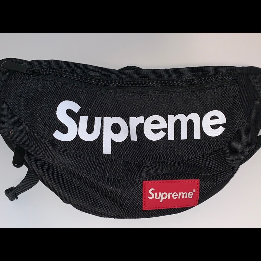 Black and Red Supreme Fanny Pack